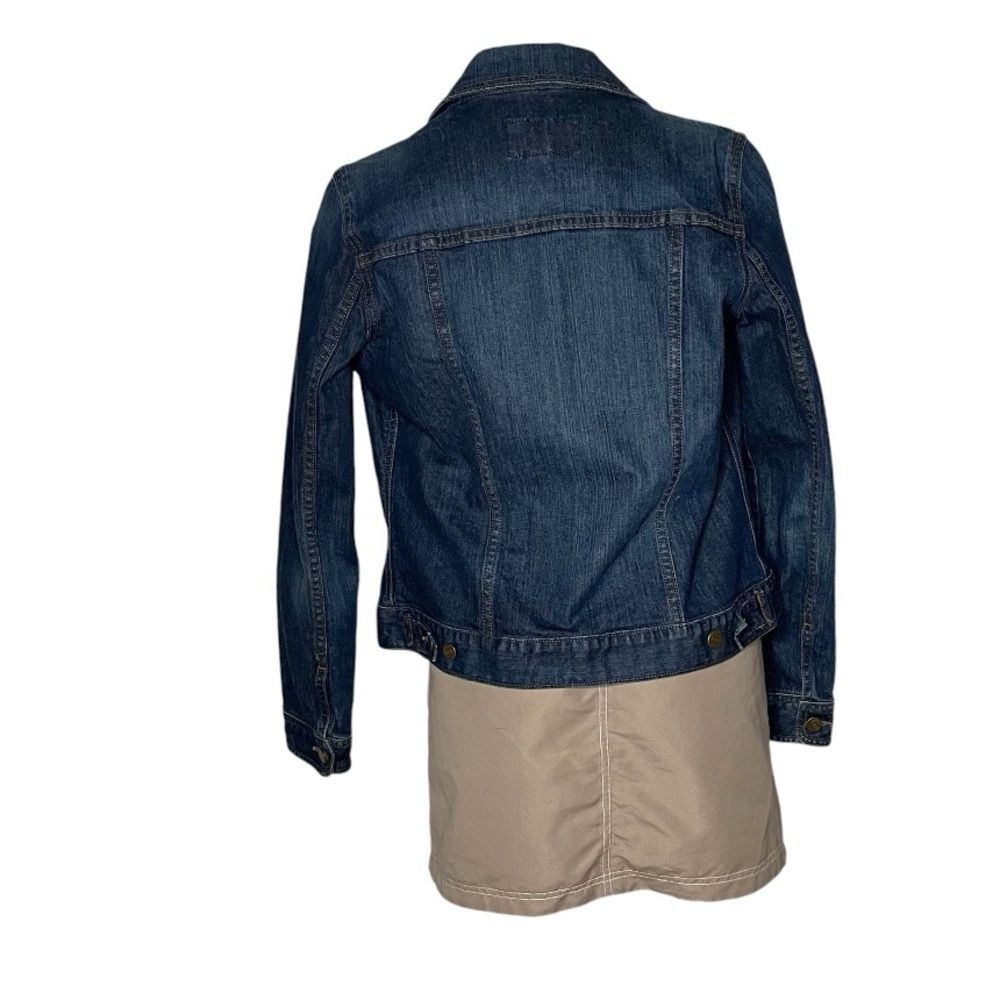 OLD NAVY Blue Denim Jean Jacket Trucker Jacket Pointed Collar Flaps Size Medium - Picture 2 of 11